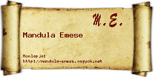 Mandula Emese névjegykártya